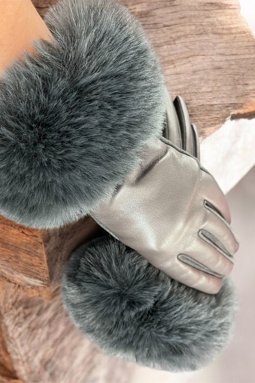 Gloves with Plush Fur Cuffs