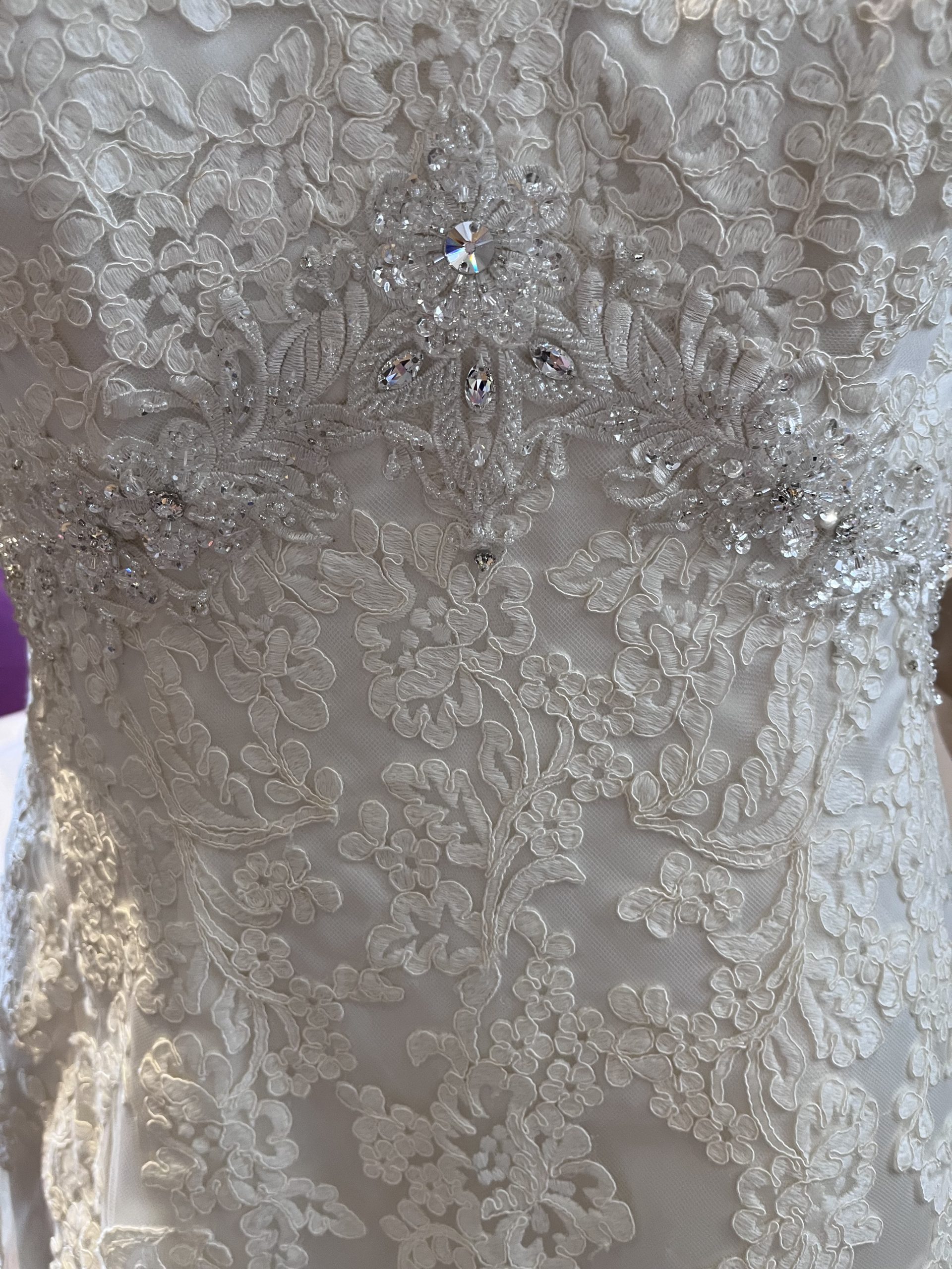 Lace Applique Wedding Gown by Annais Bridal - Image 3